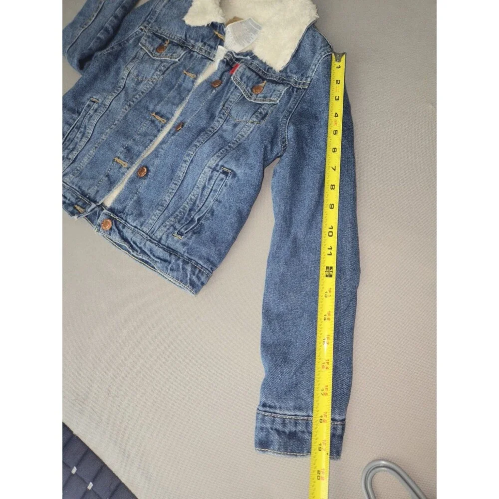 Girls Levi Strauss Denim Jacket With Sherpa Lining Size M 10-12 Years